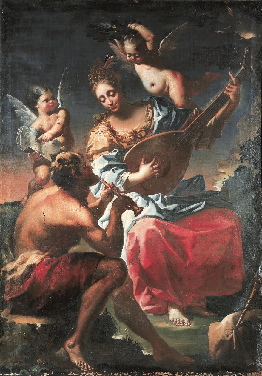 Allegory of Music (olje på lerret) av Francesco Conti