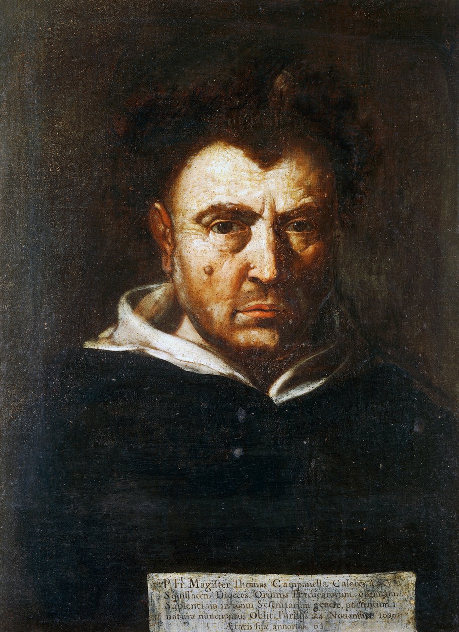 Portrett av Tommaso Campanella (1568-1639), italiensk dominikansk filosof, maleri av Francesco Cozza (1605-1682), ca 1630 av Francesco Cozza