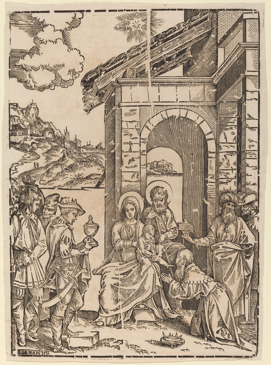 Tilbedelsen av magiene av Francesco Denanto