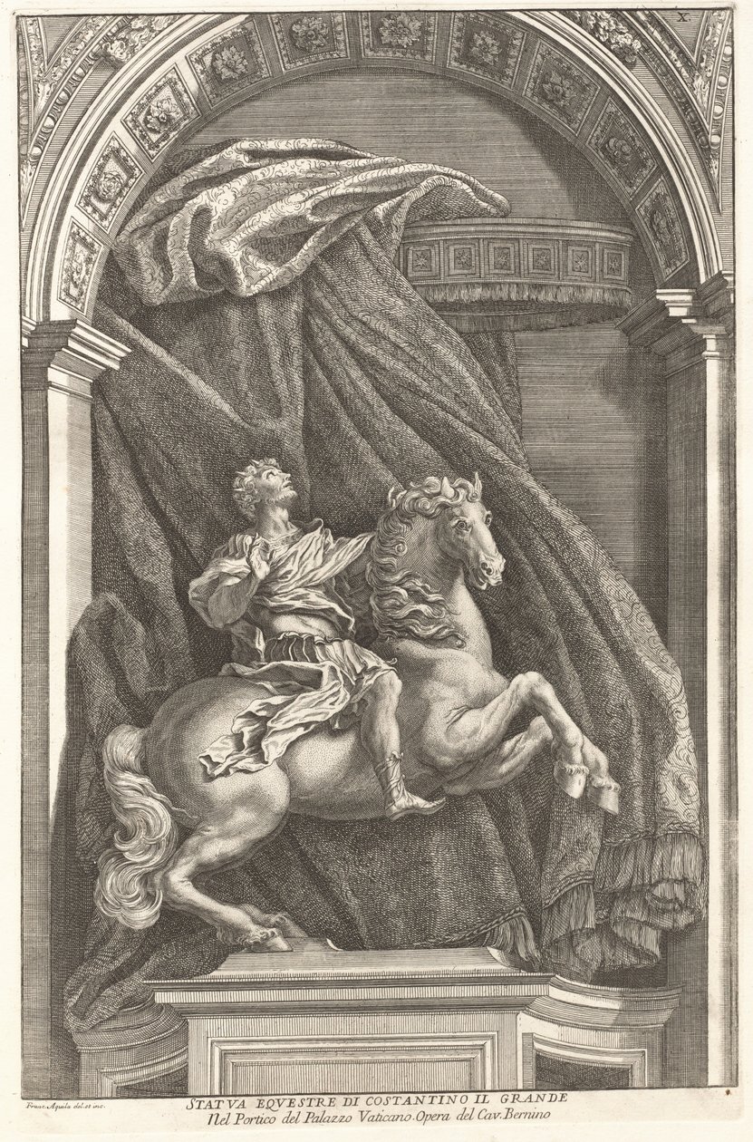 Statue av Konstantin av Francesco Faraone Aquila after Gian Lorenzo Bernini