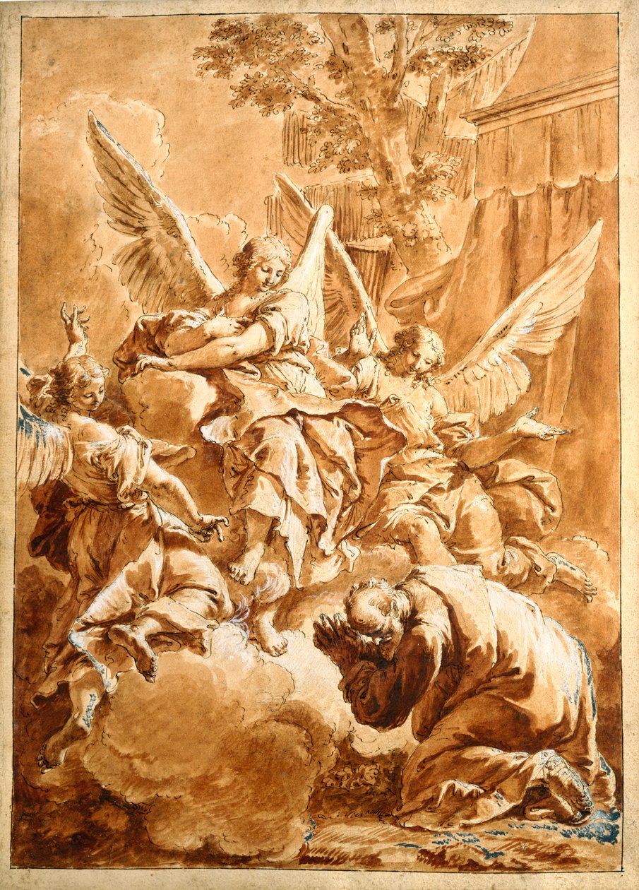 Abraham og de tre englene av Francesco Fontebasso