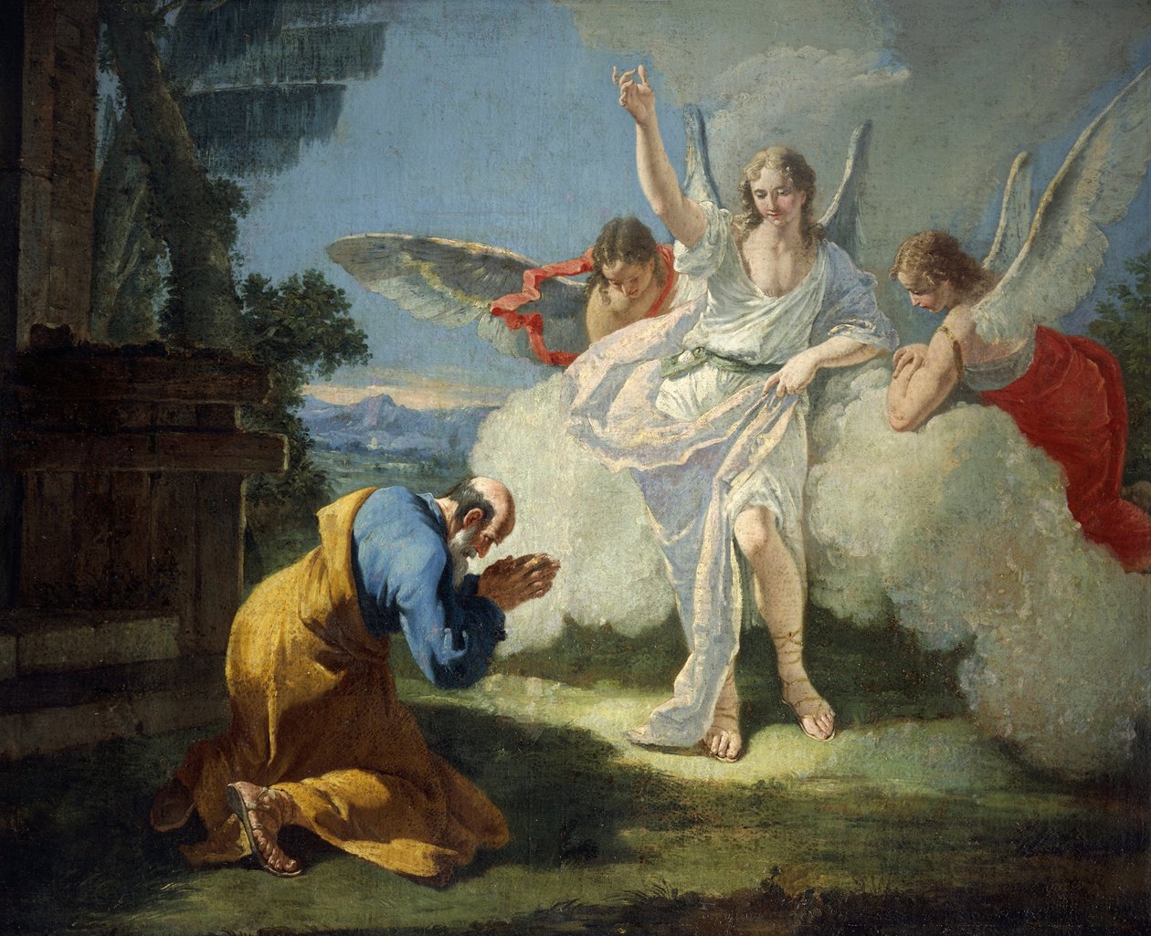Abraham får besøk av engler, av Francesco Fontebasso (1707-1769) av Francesco Fontebasso