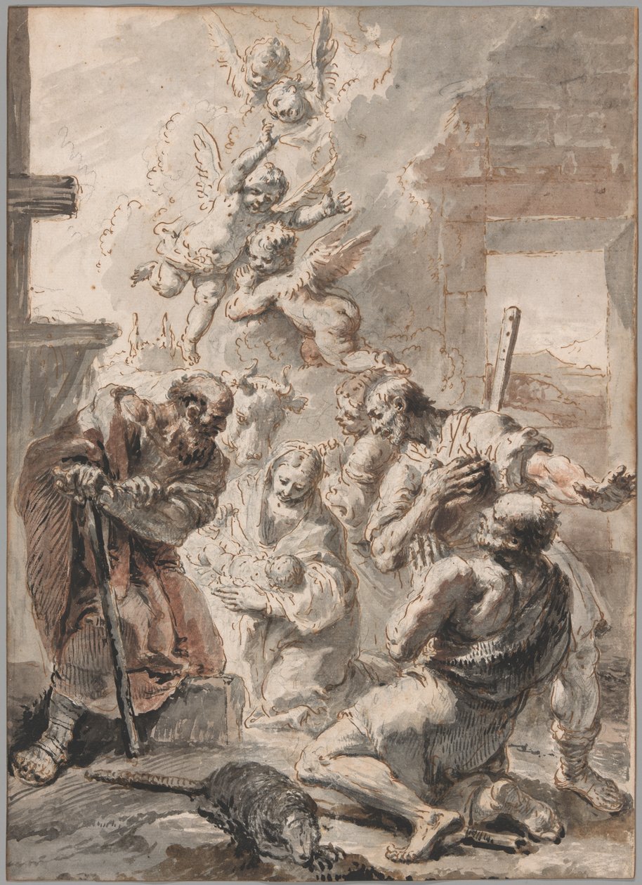 Tilbedelse av hyrdene av Francesco Fontebasso