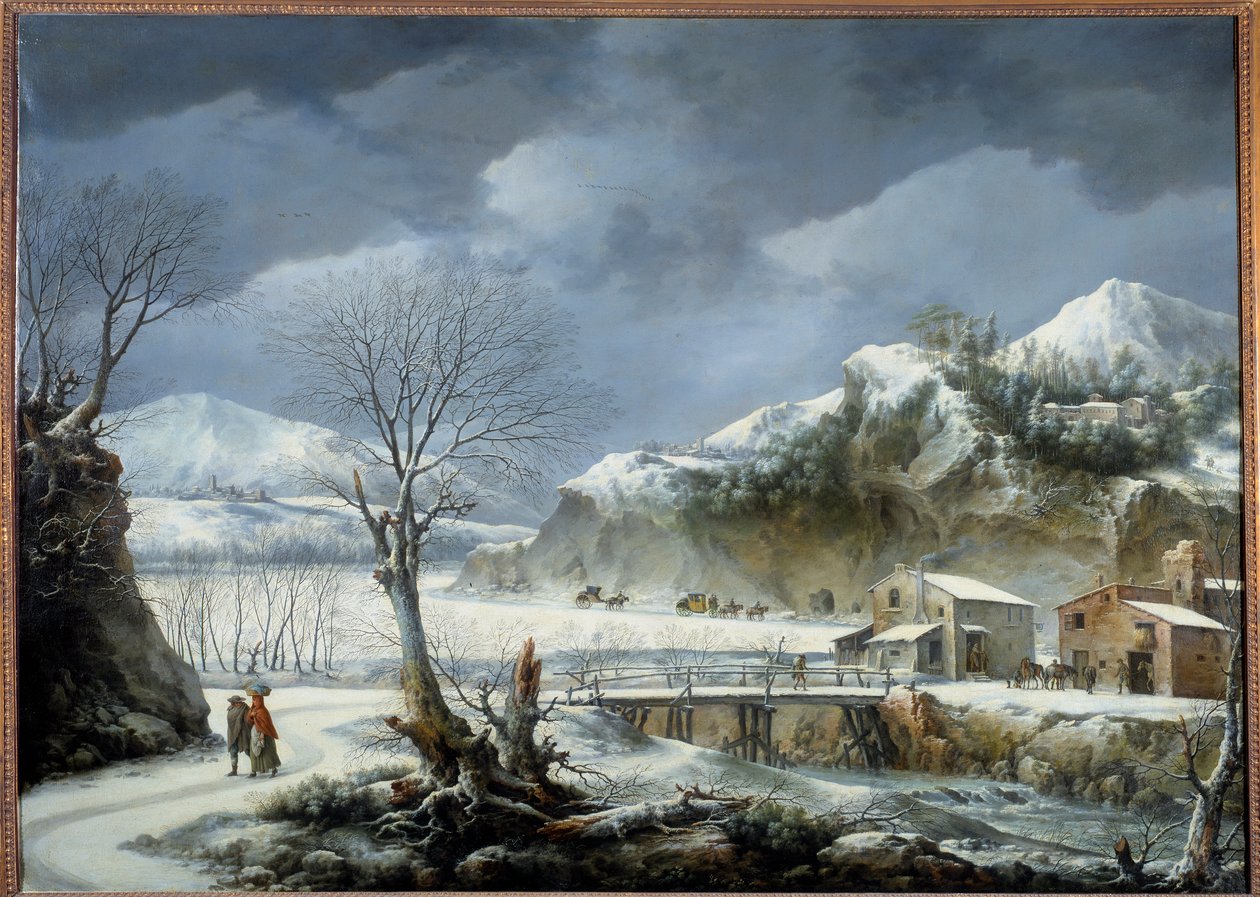 Vinterlandskapsmaleri av Francesco Foschi (død 1805) Lille fra 1700-tallet, Museum of Fine Arts av Francesco Foschi