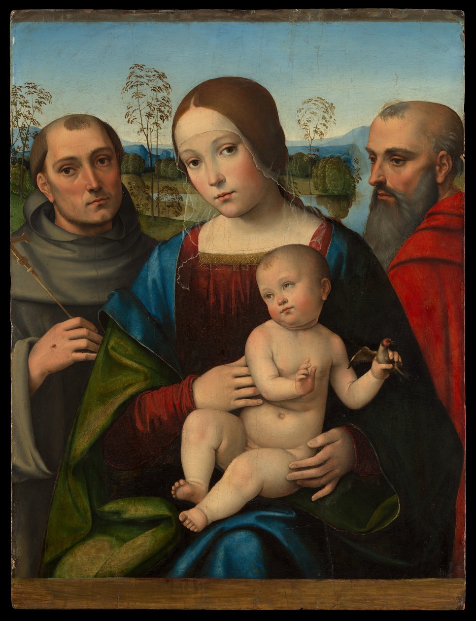 Madonna med barnet og de hellige Frans og Hieronymus av Francesco Francia