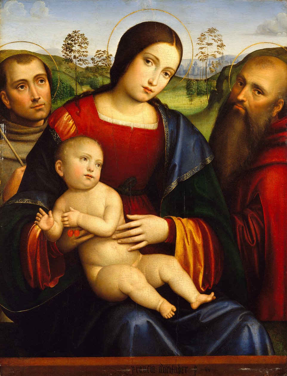 Madonna og barn med de hellige Francis og Jerome, ca. 1512-15. av Francesco Francia