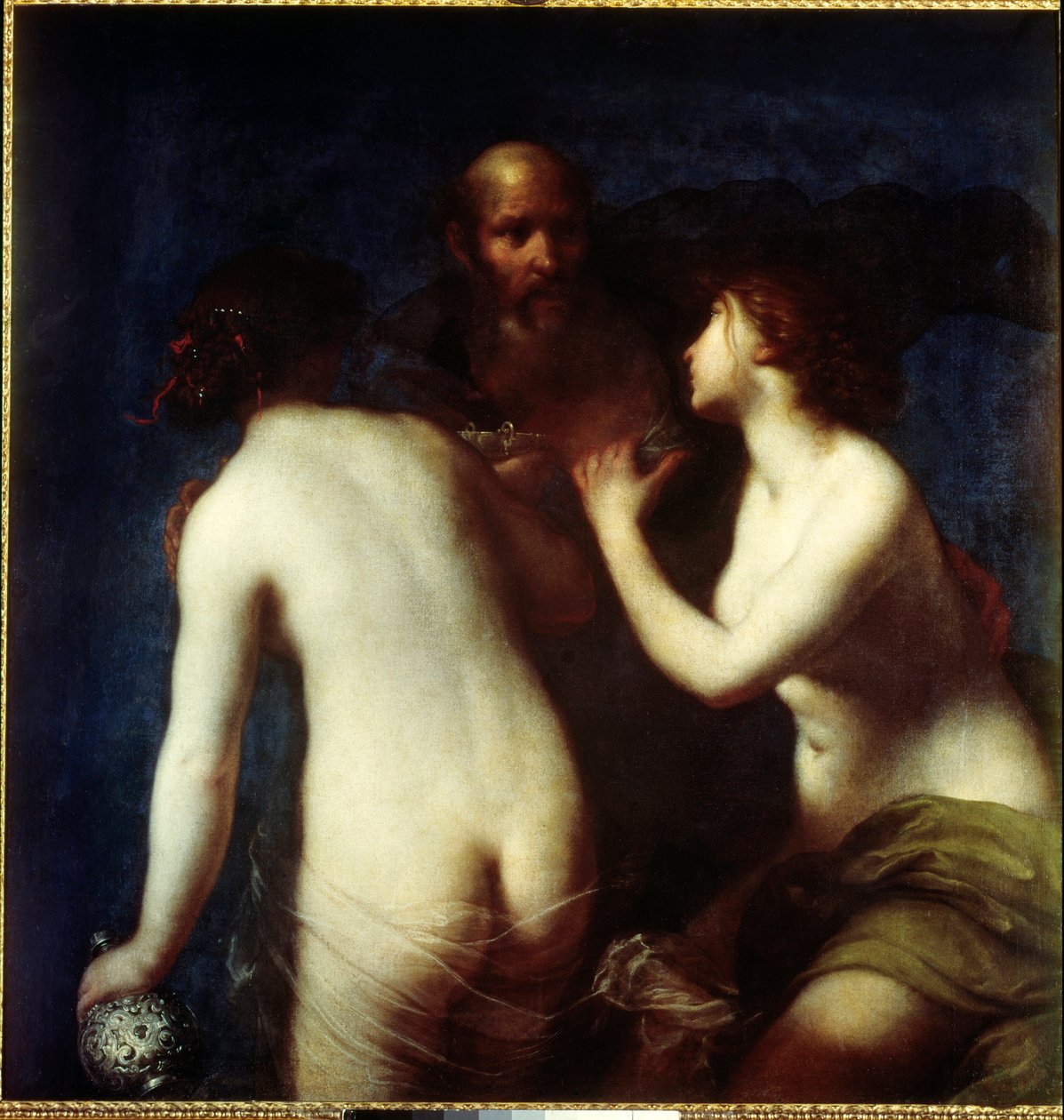 Loth og døtrene hans Maleri av Francesco Furini (1604-1646) Madrid fra 1600-tallet, Prado-museet. av Francesco Furini