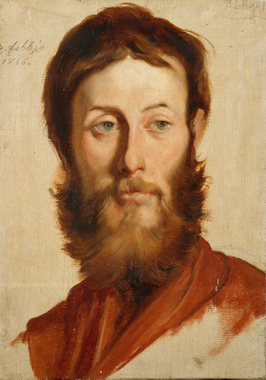 Portrett av maleren Ernesto Rayper (1840-1873) Maleri av Francesco Gandolfi (1824-1873) 1866 Søn 40x28 cm Genes Nervi, Galleri for moderne kunst, inv. 0654 av Francesco Gandolfi