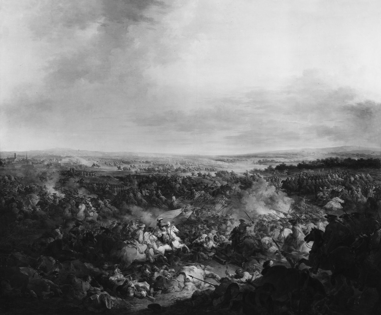 Den første dagen i slaget ved Fribourg, 3. august 1644 av Francesco Giuseppe Casanova