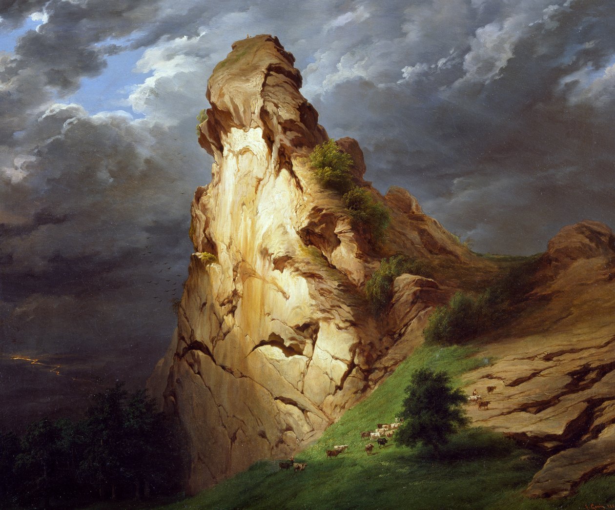 Sepay festning nær Viggiu, av Francesco Gonin (1808-1889), olje på lerret, 81x100 cm av Francesco Gonin