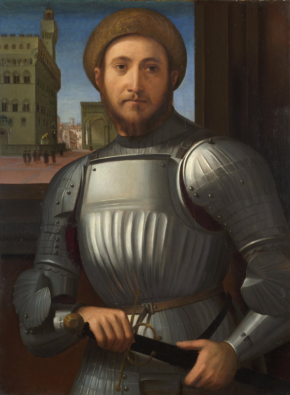 Portrett av en mann i rustning, ca. 1510 av Francesco Granacci