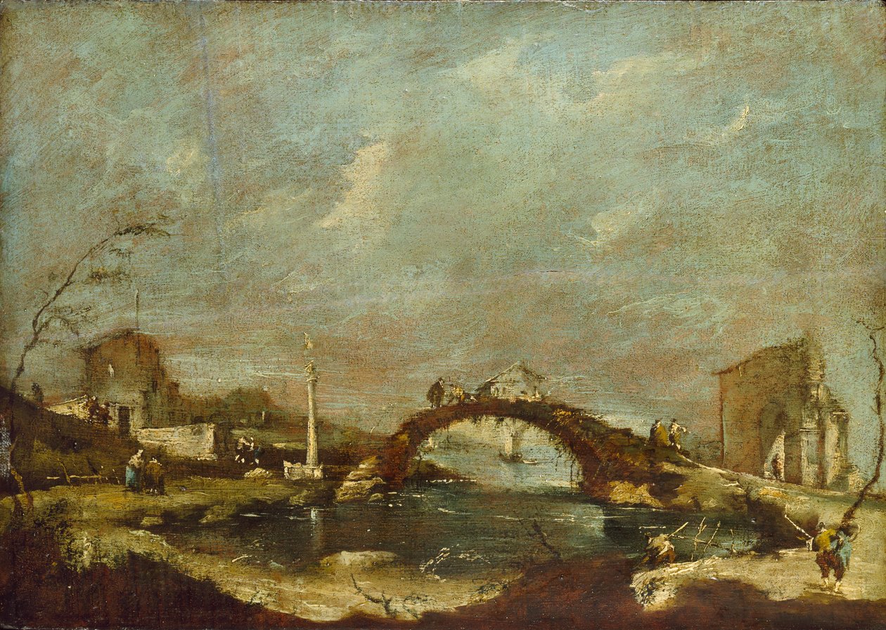 Capriccio Landskap, midten av 1700-tallet av Francesco Guardi