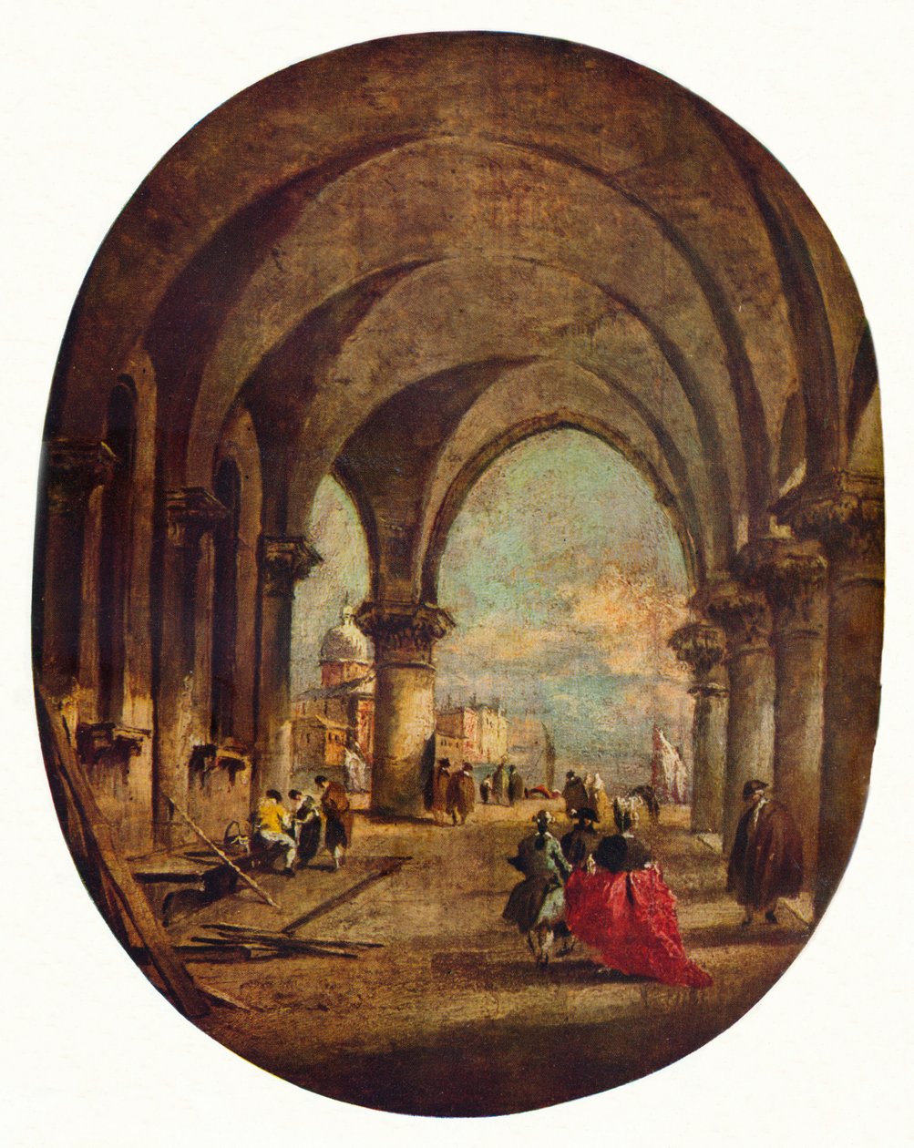 Capriccio med Arcade of the Doges Palace og San Giorgio Maggiore, sent på 1780-tallet, 1930. av Francesco Guardi