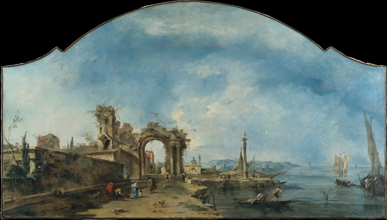 Fantastisk landskap, ca. 1765. av Francesco Guardi