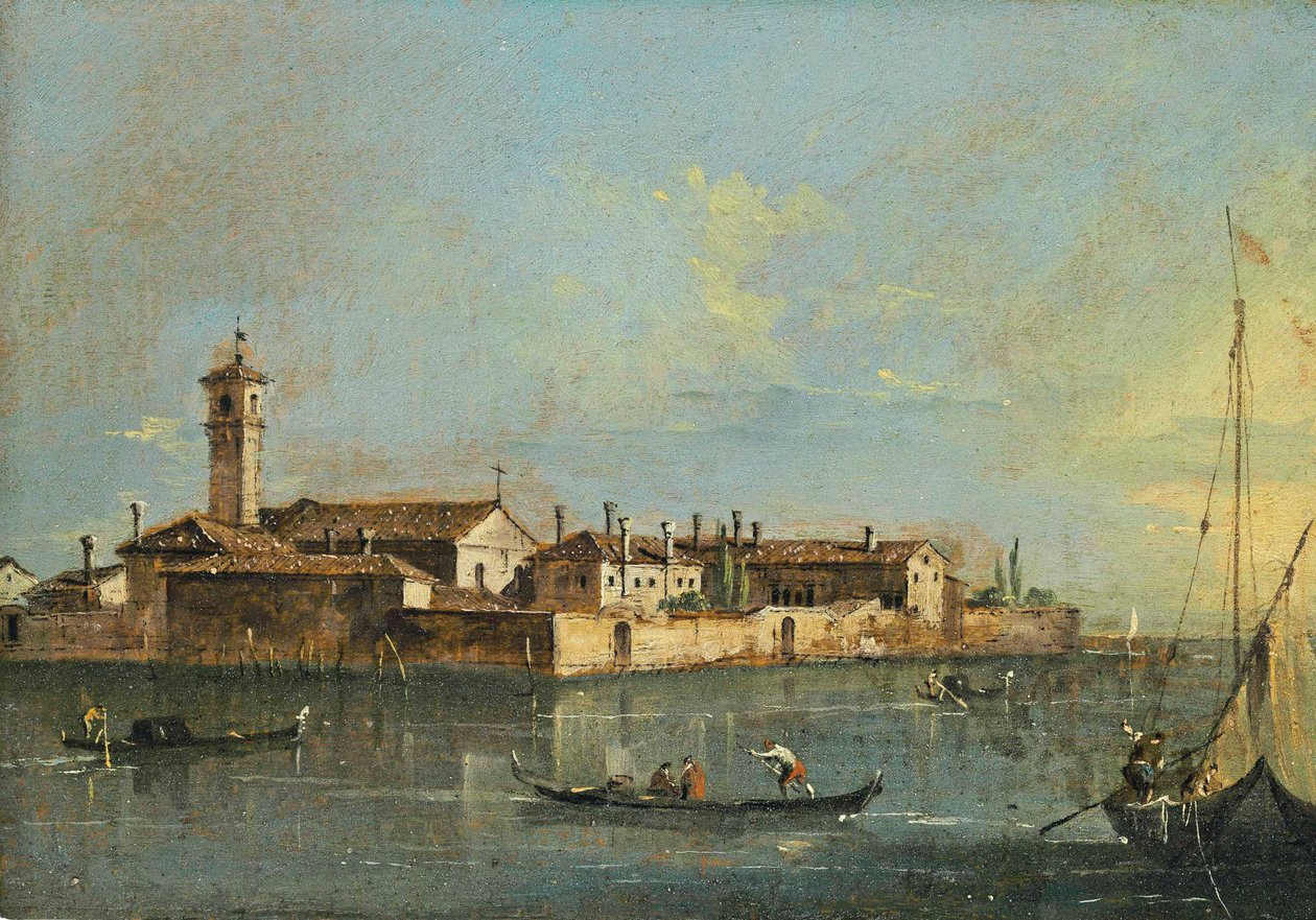 Isola del Lazzaretto Vecchio, andre halvdel av det 18. århundre. av Francesco Guardi