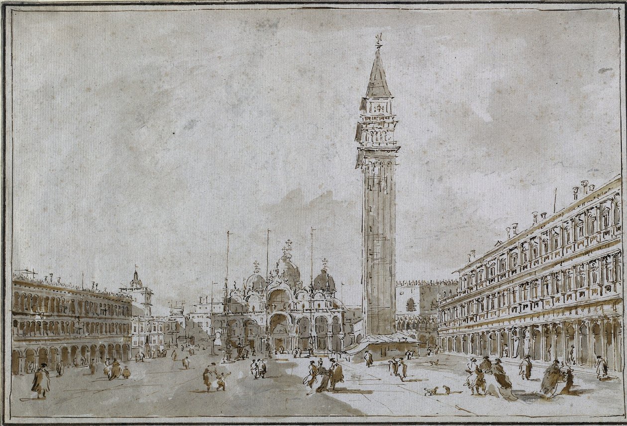 Piazza San Marco, Venezia, 1780-tallet. av Francesco Guardi
