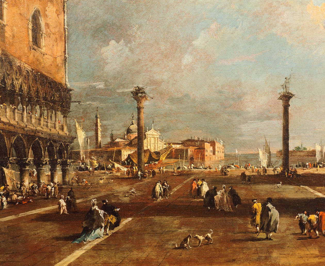 Piazza San Marco mot San Giorgio Maggiore, av Francesco Guardi (1712-1793), olje på lerret, 45x72 cm av Francesco Guardi