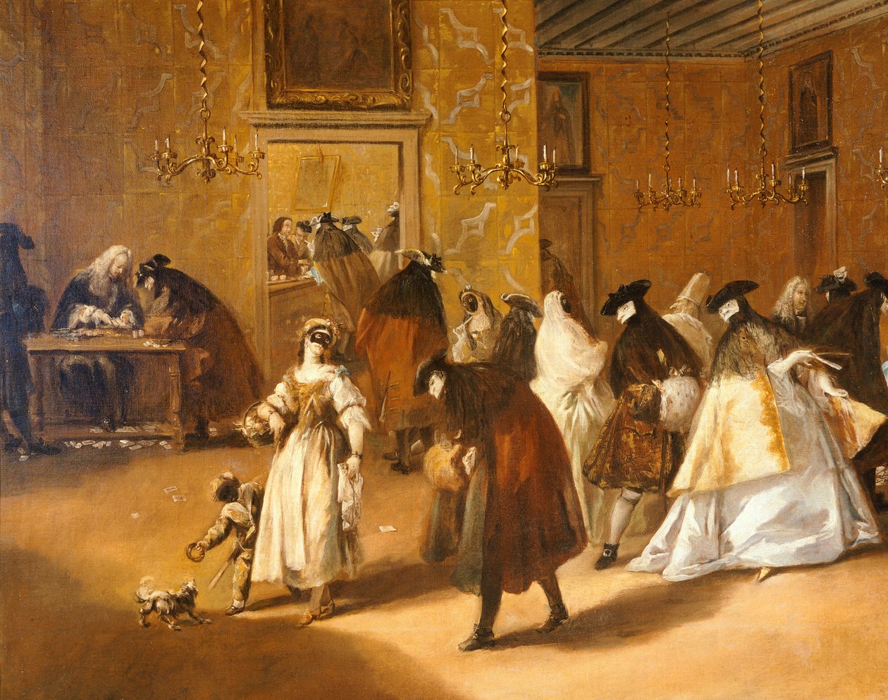 Ridotto (foajé), av Francesco Guardi (1712-1793), olje på lerret av Francesco Guardi