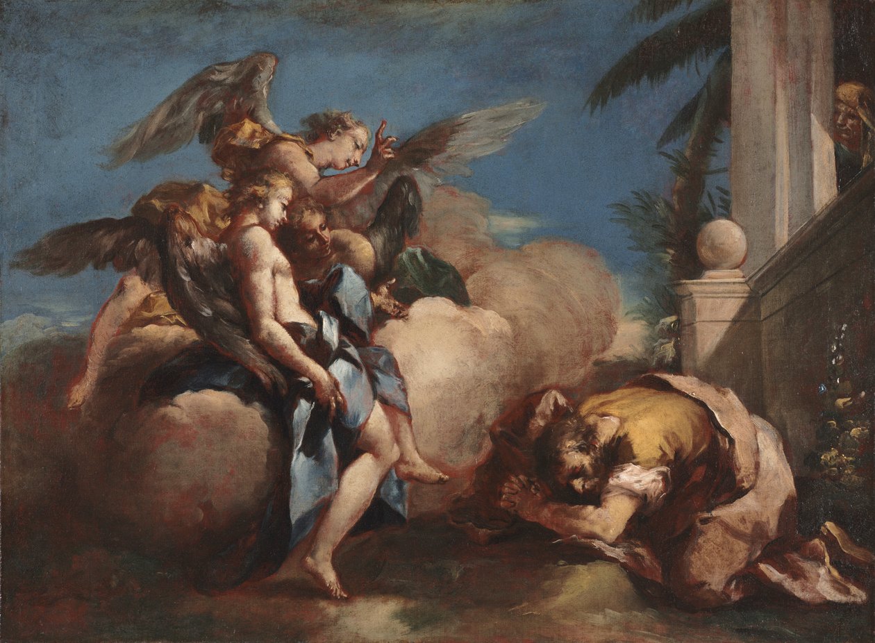 Englene som viser seg for Abraham av Francesco Guardi