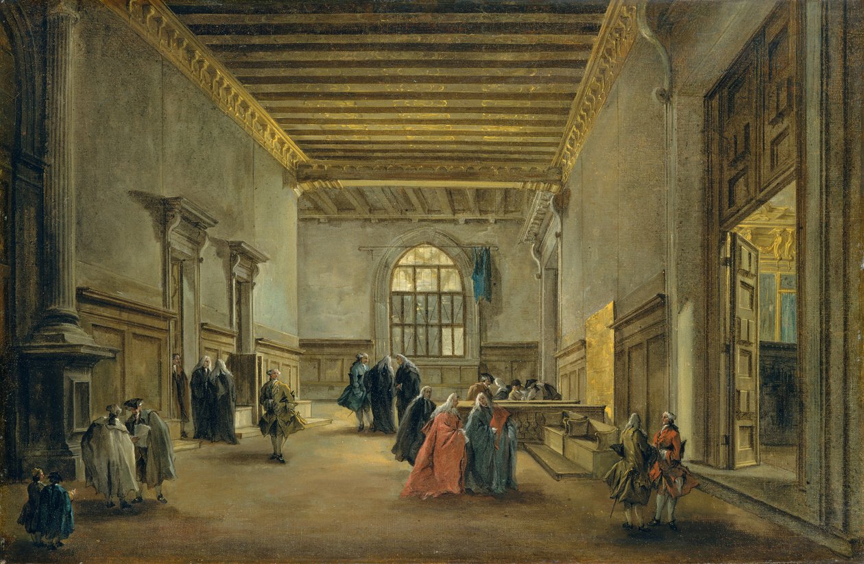 Forkammeret til Sala del Maggior Consiglio, ca. 1765-68. av Francesco Guardi