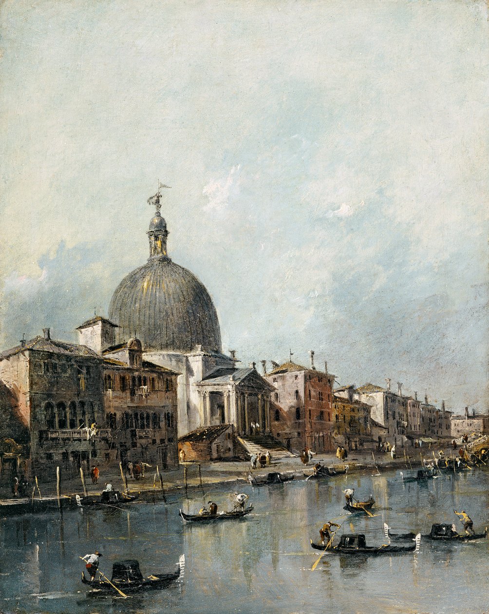 Kirken San Simeone Piccolo på Canal Grande, Venezia (olje på lerret) av Francesco Guardi