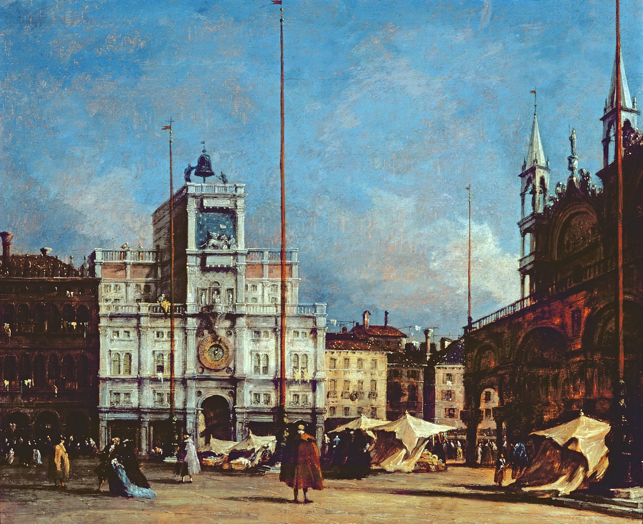 Klokketårnet, Venezia, ca. 1760 av Francesco Guardi