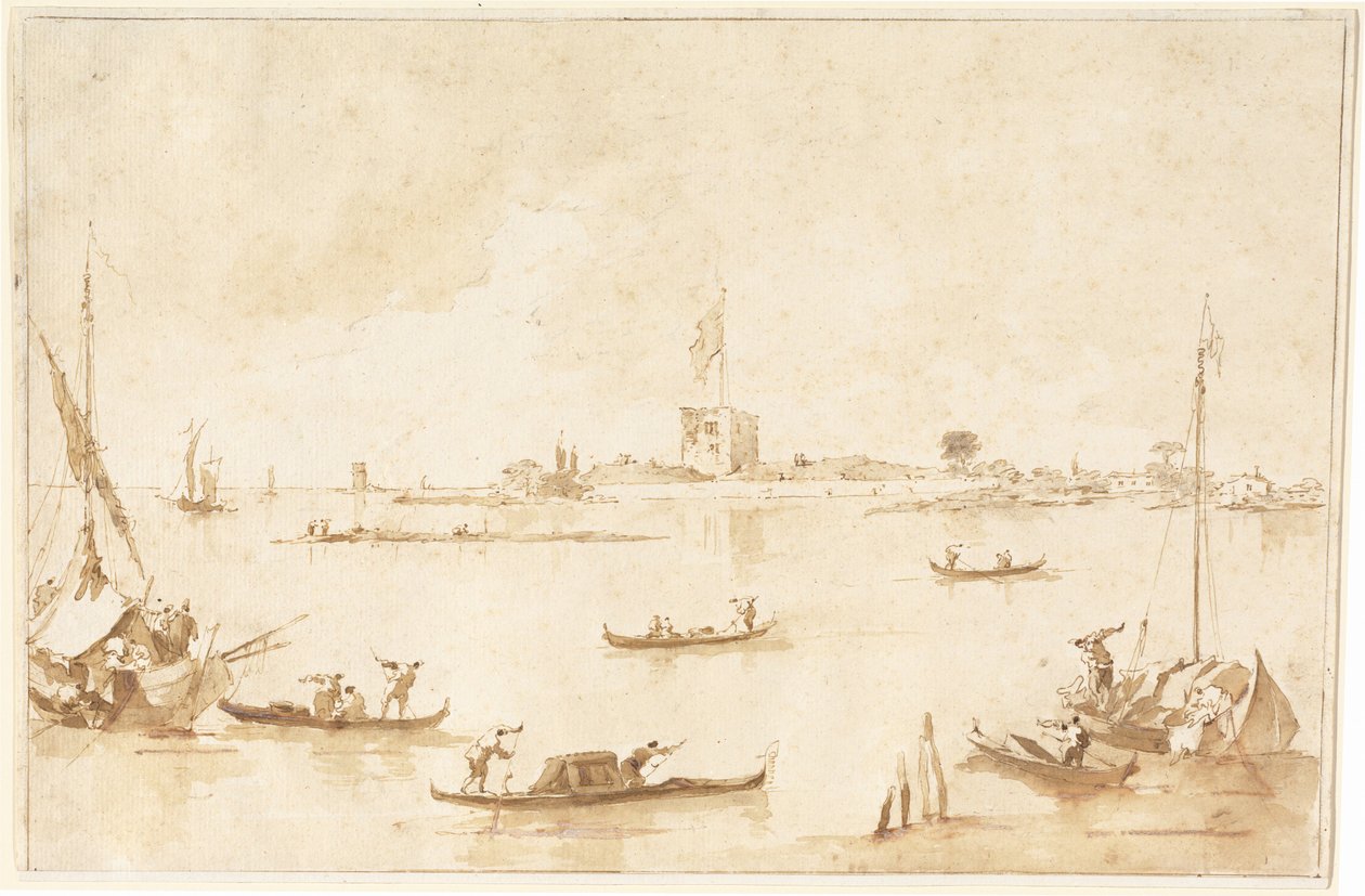 Festningen San Andrea fra lagunen av Francesco Guardi