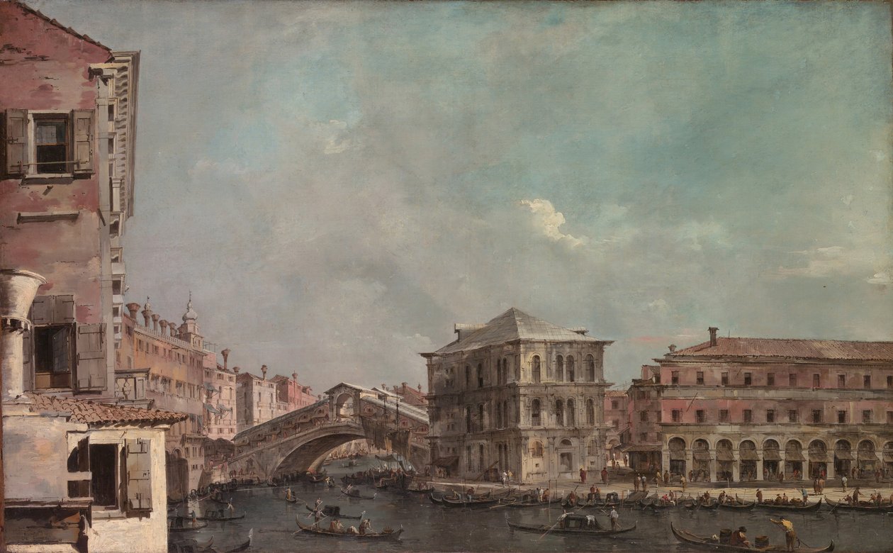 Canal Grande over Rialto, slutten av 1760-tallet. av Francesco Guardi