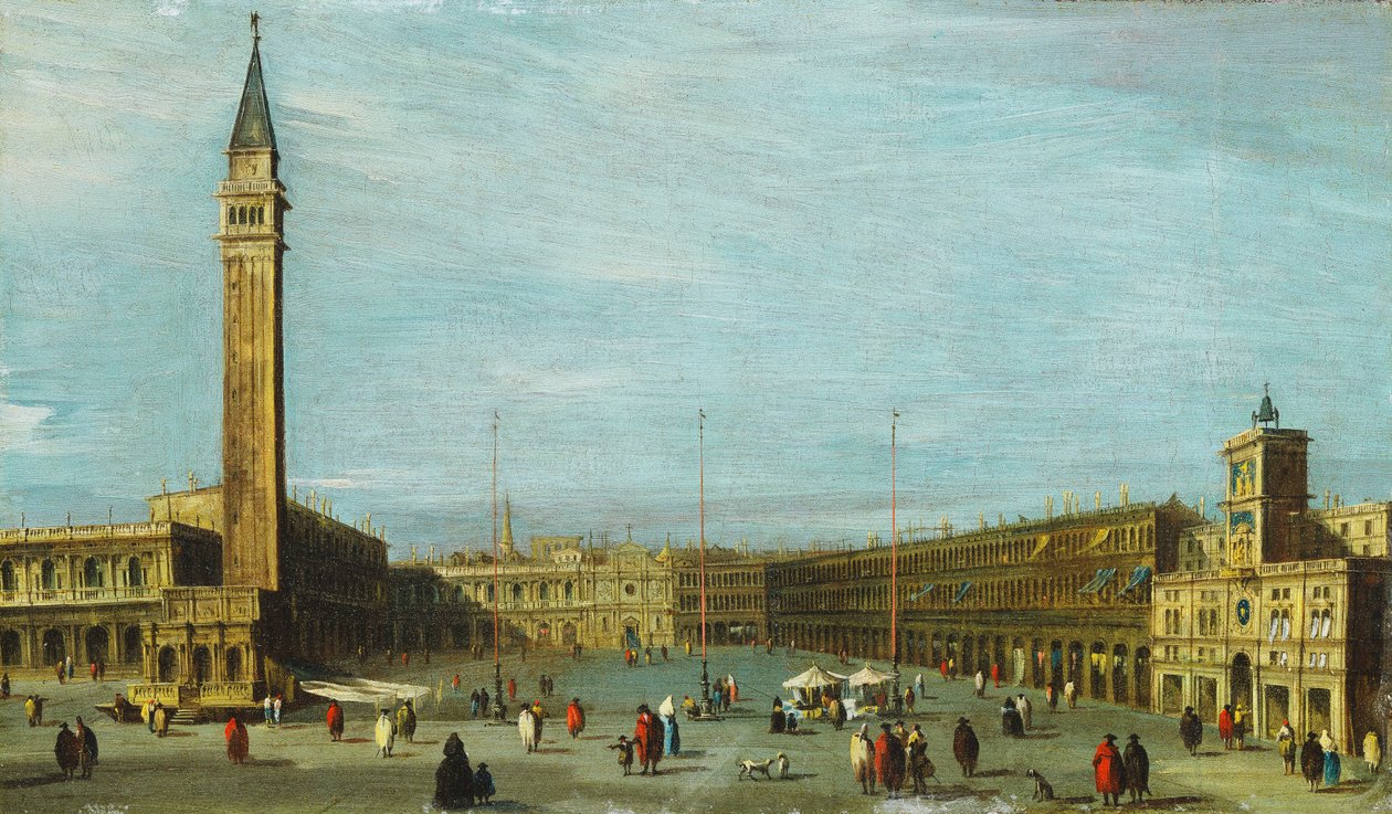 Piazza San Marco, Venezia ser vest, av Francesco Guardi