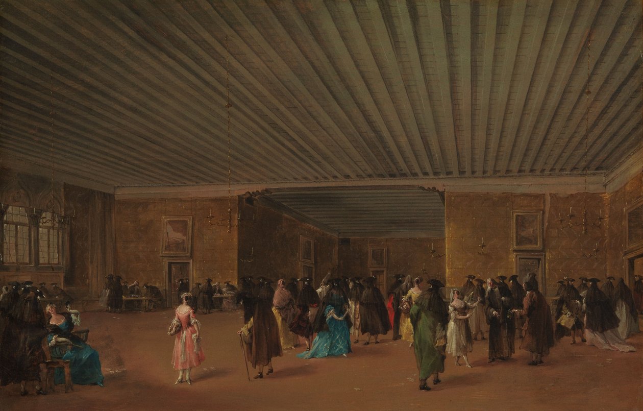 Ridotto Pubblico ved Palazzo Dandolo, ca. 1765-68 (olje på lerret) av Francesco Guardi