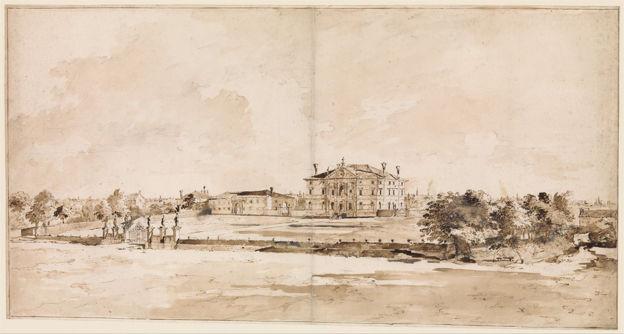 Villa Loredan nær Treviso av Francesco Guardi
