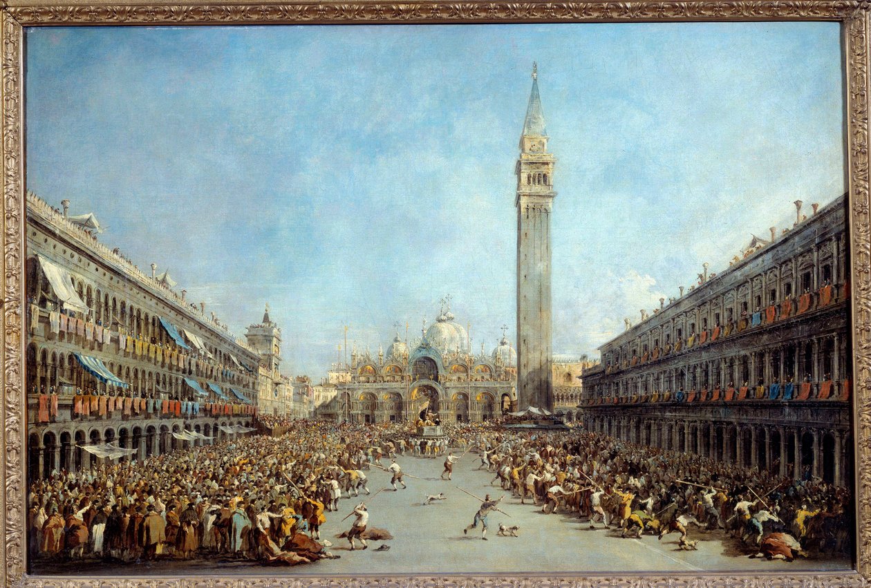 Dogen av Venezia Alvise IV bærer av gondoliers etter hans valg Square Saint Mark i 1763 Maleri av Francesco Guardi (1712-1792) 1770 Søn. 0,67x1 m Grenoble, Musee des Beaux Arts av Francesco Guardi