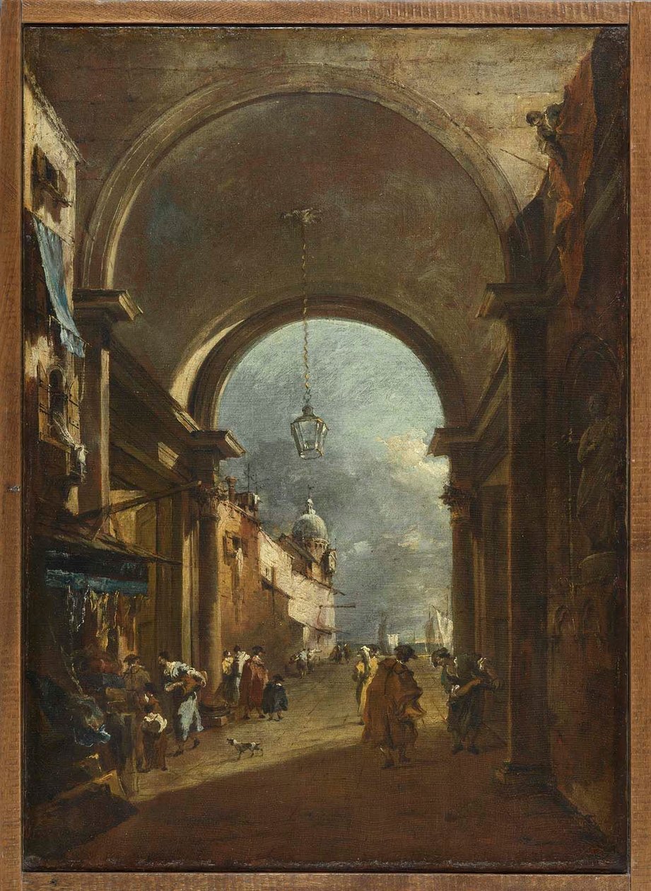 Utsikt gjennom en port av Francesco Guardi