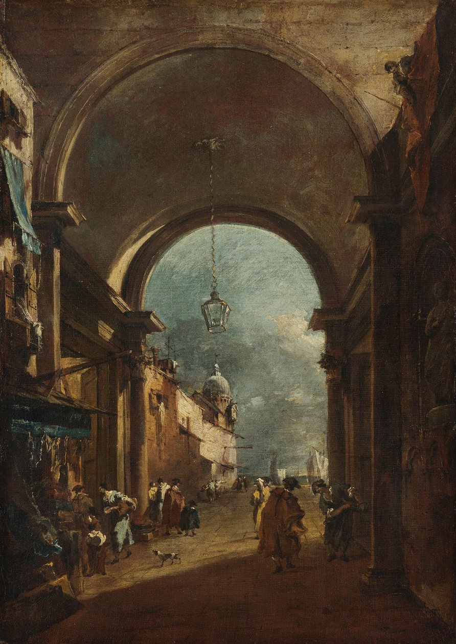 Utsikt gjennom en port av Francesco Guardi