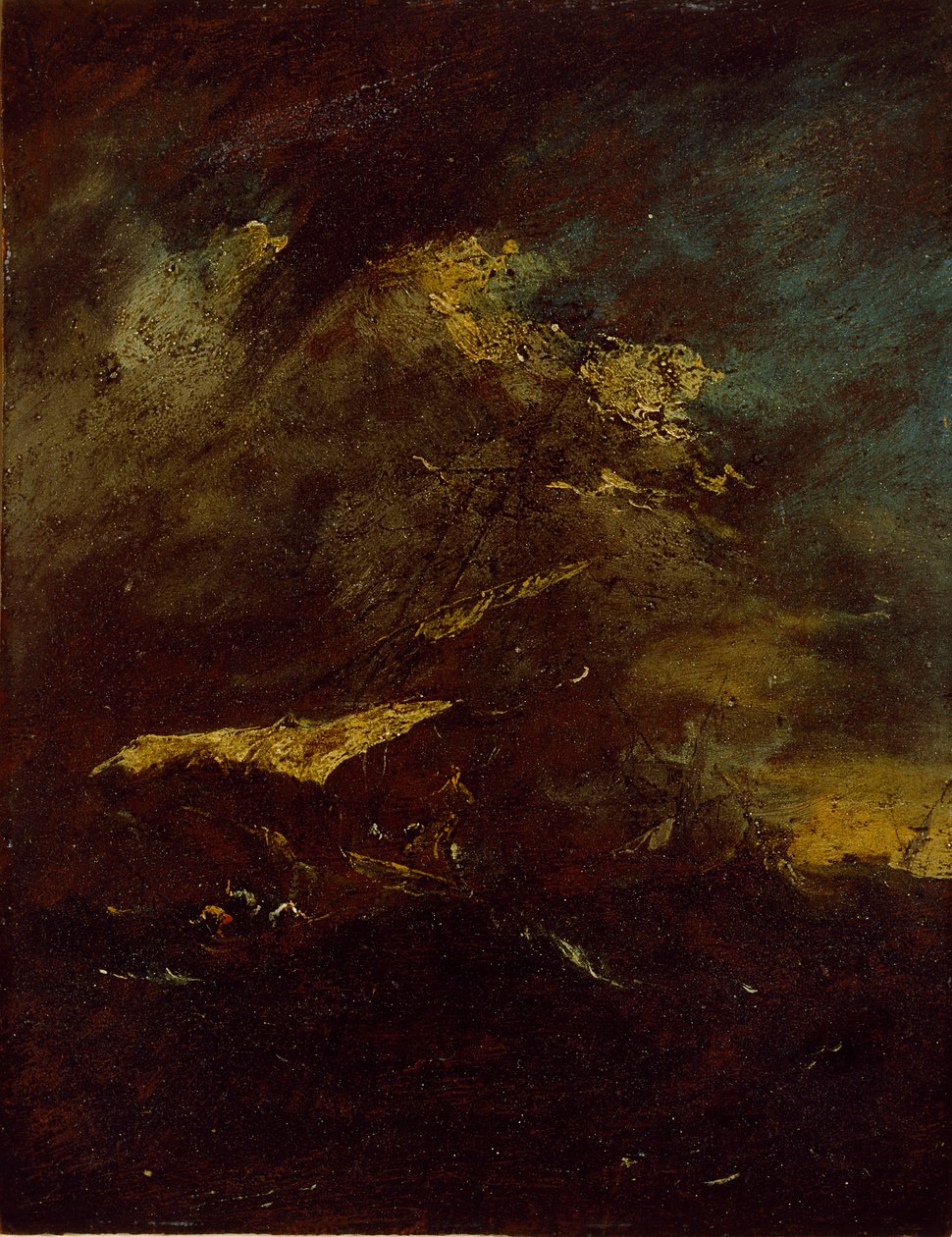 To fartøy i en storm, 1700-tallet av Francesco Guardi