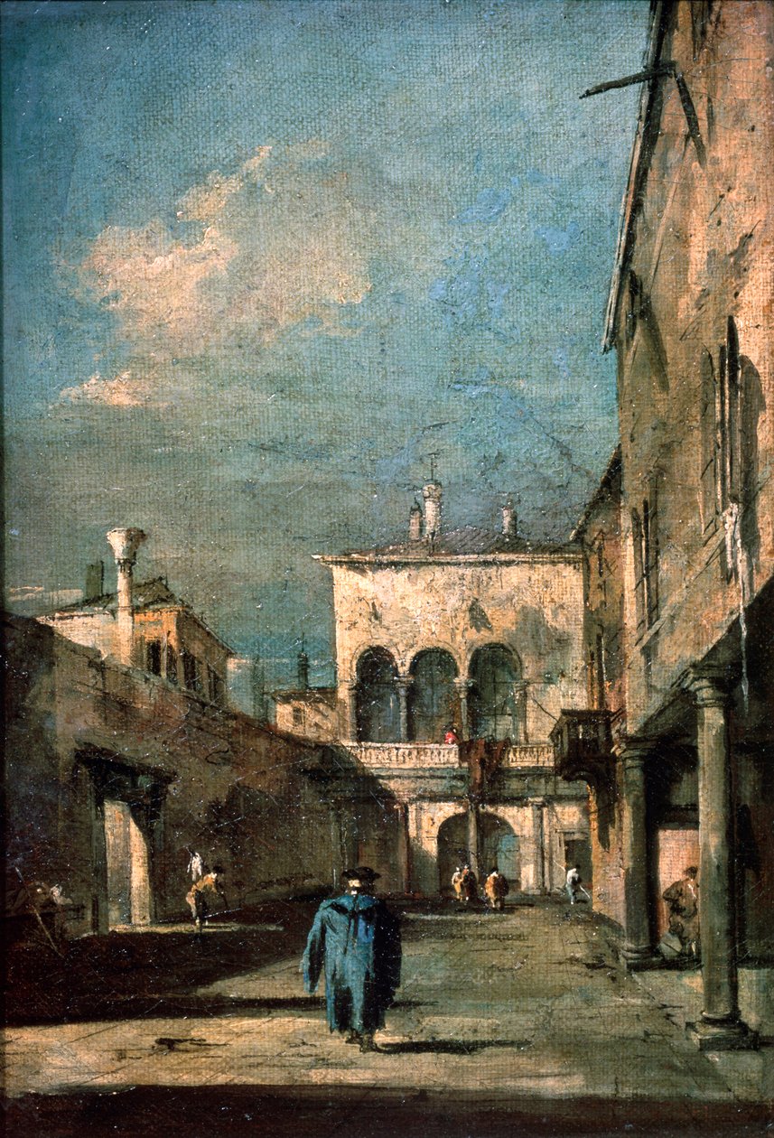 Venetiansk gårdsplass, 1770-tallet. av Francesco Guardi