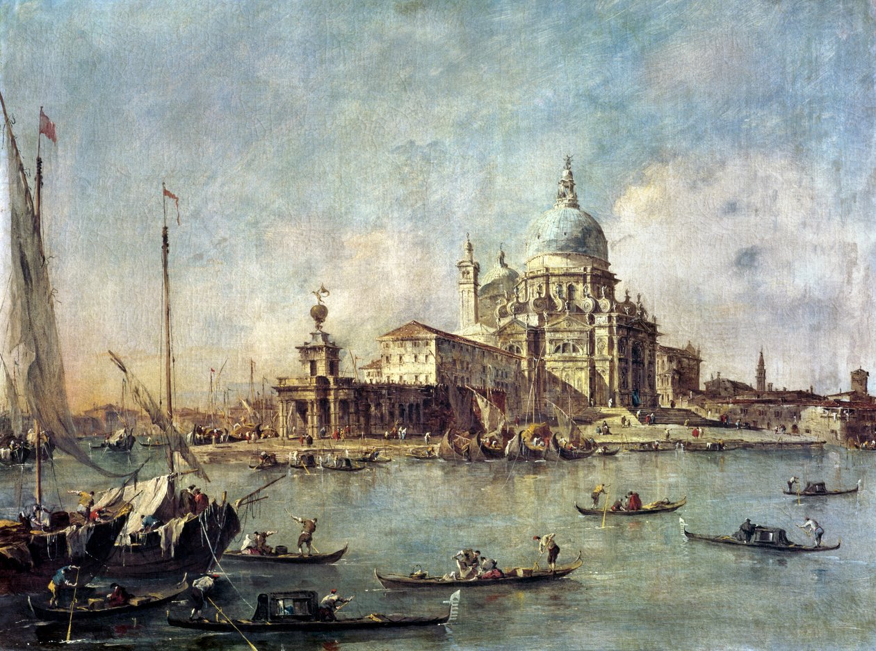 Venezia, Punta della Dogana med Santa Maria della Salute, ca. 1770 av Francesco Guardi