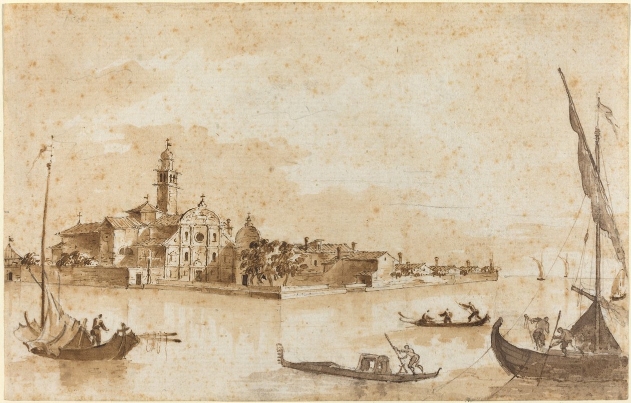 Øya San Clemente av Francesco Guardi and Giacomo Guardi
