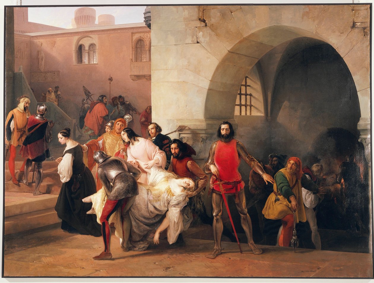 Bisen funnet av Marco Visconti i kjelleren på slottet hans på Rosate, tema fra romanen Marco Visconti av Tommaso Grossi, illustrasjon av Francesco Hayez av Francesco Hayez