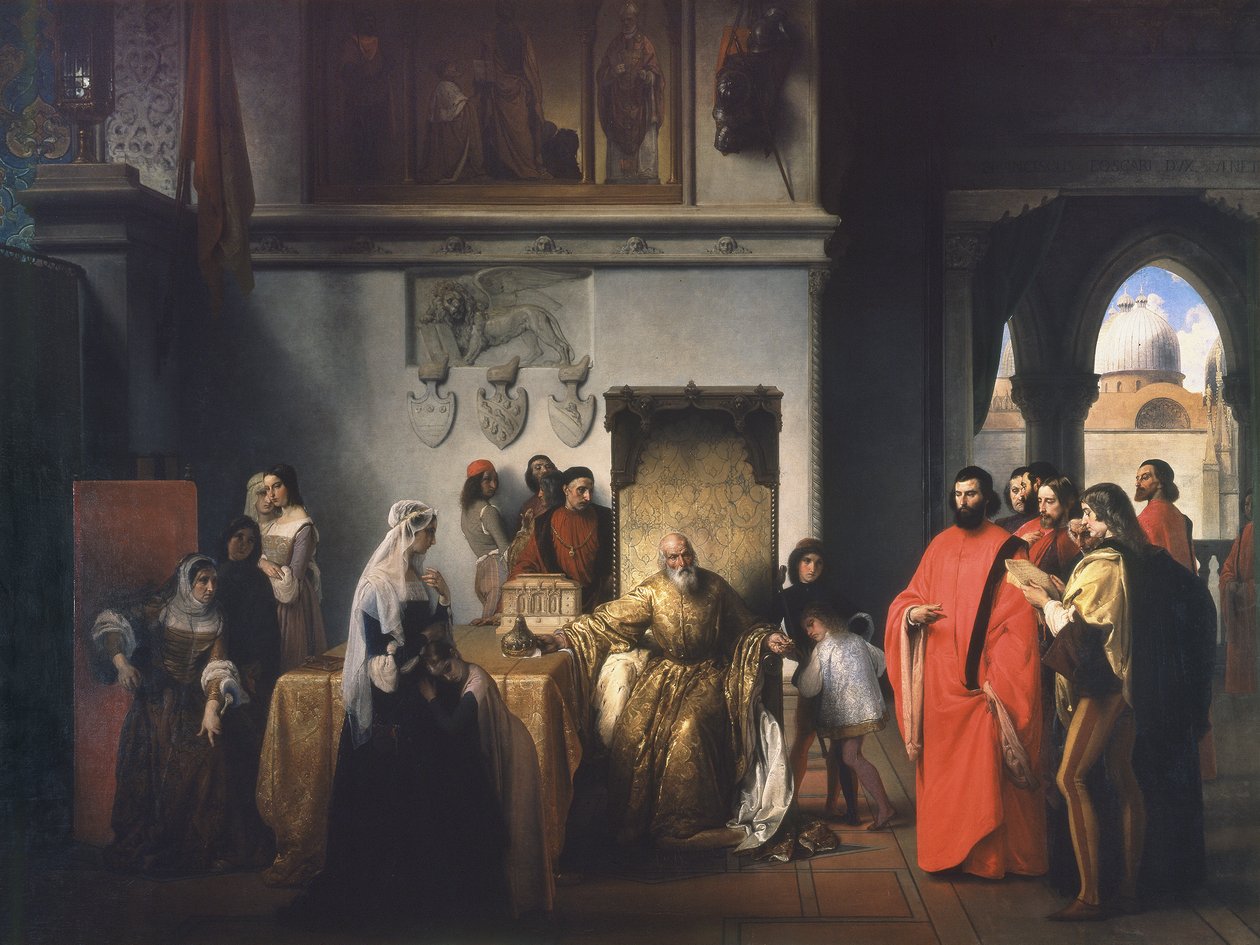 Doge Francesco Foscaris fjerning (The two Foscari) av Francesco Hayez
