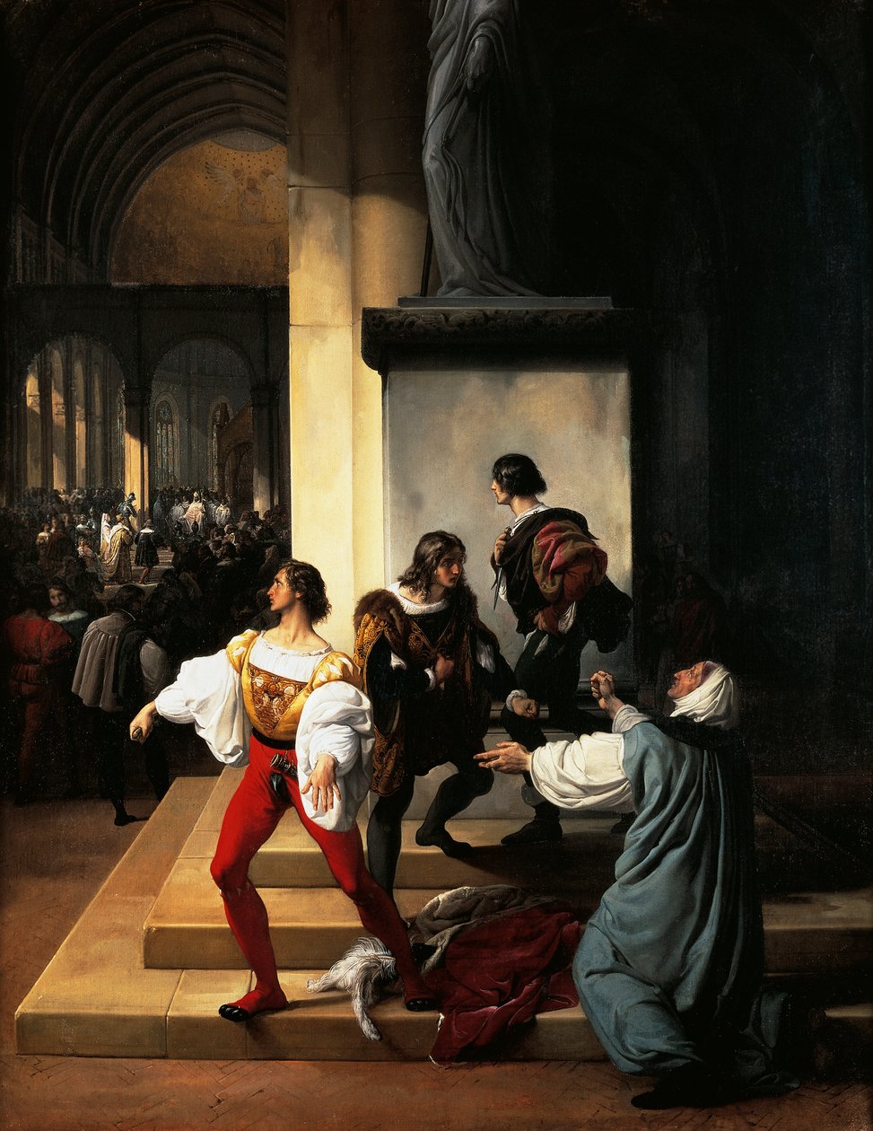 Lampugnani Conspiracy av Francesco Hayez (1791-1882), olje på lerret av Francesco Hayez