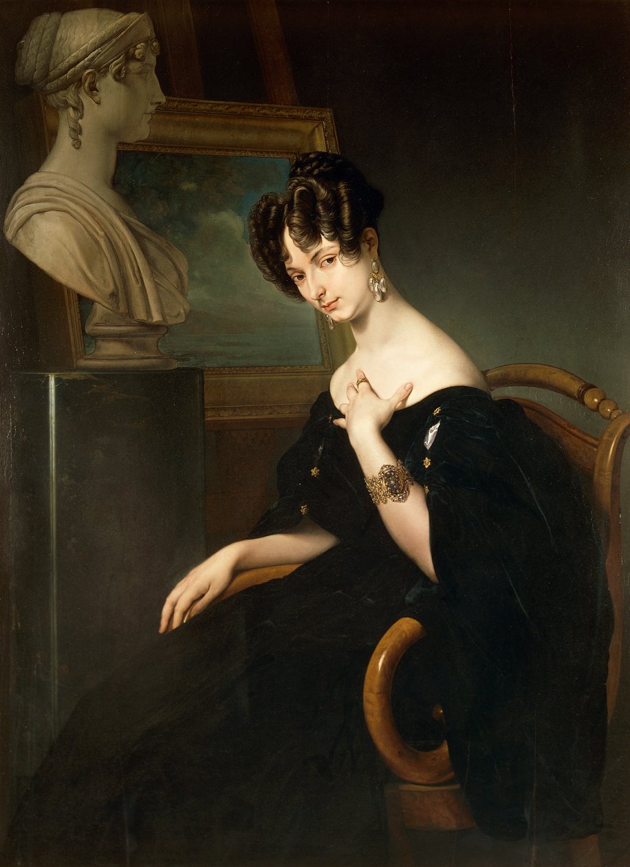 Portrett av Cristina Trivulzio Belgiojoso, av Francesco Hayez (1791-1882), olje på lerret av Francesco Hayez