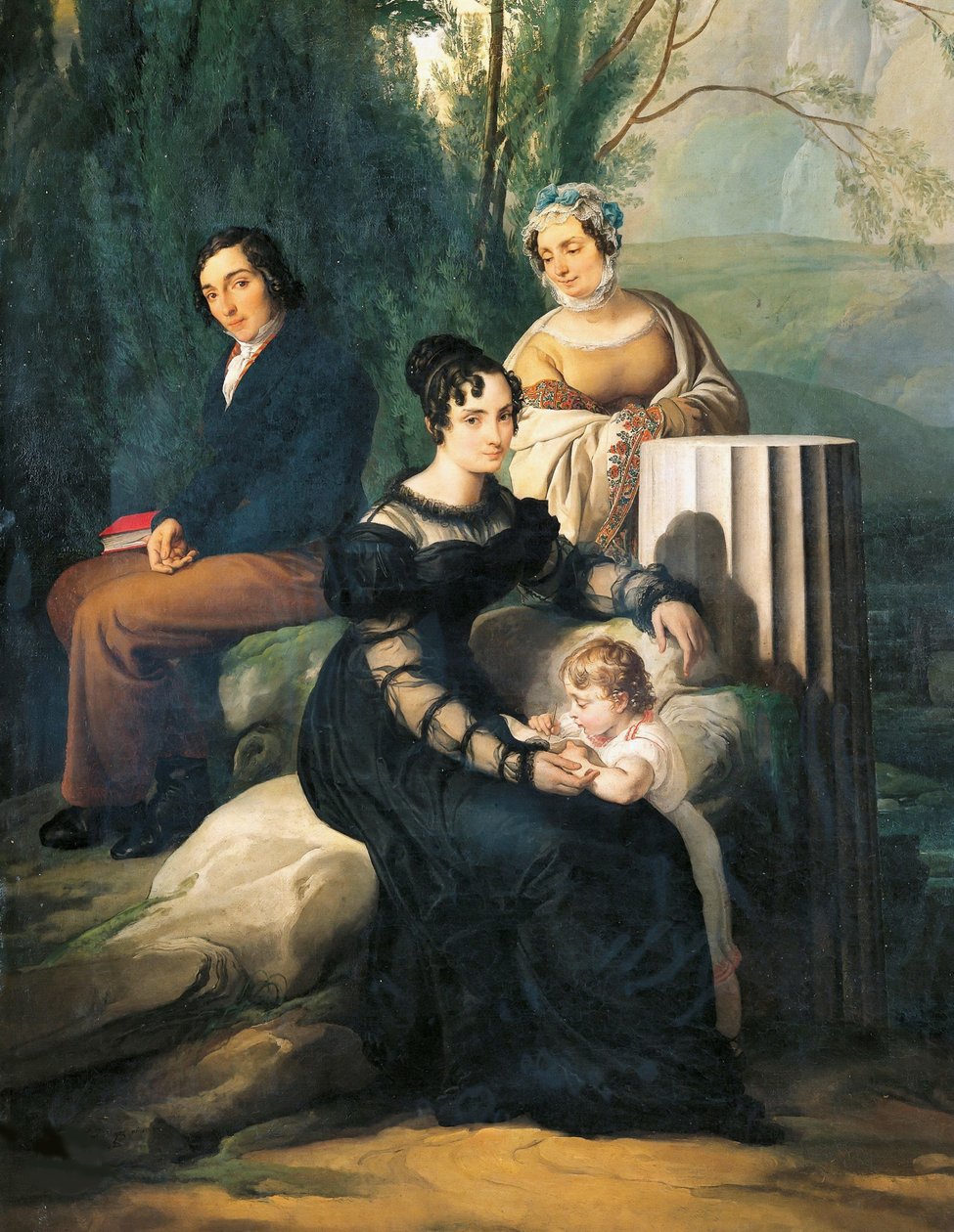 Portrett av Borri Stampa-familien, 1822. av Francesco Hayez
