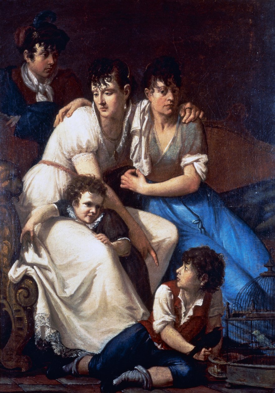 Portrett av malerens familie av Francesco Hayez