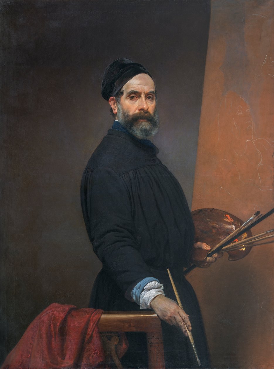 Selvportrett i en alder av femtisyv av Francesco Hayez
