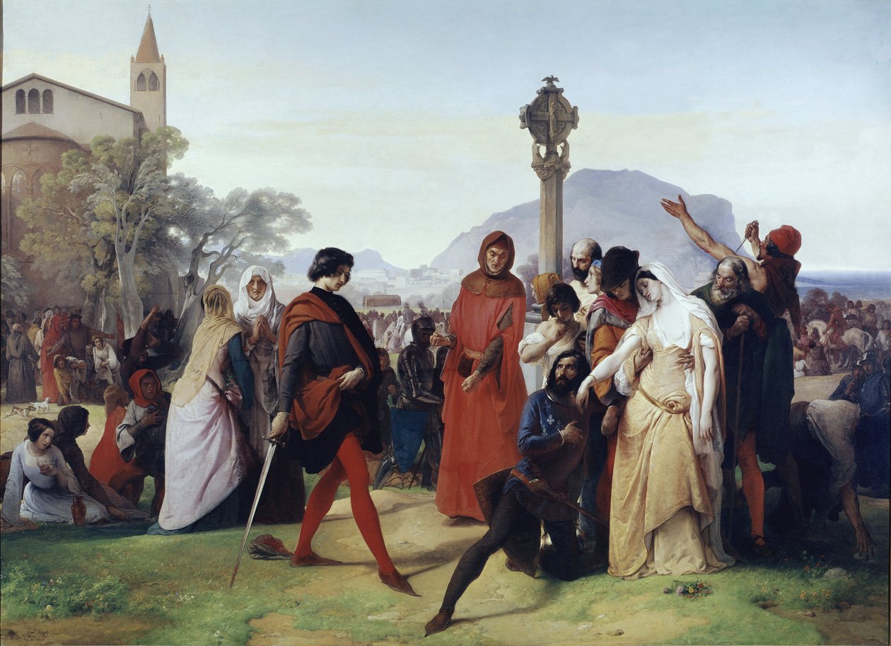 Sicilianske vesper: Påsketirsdag - De franske massakrene av sicilianerne, 31. mars av Francesco Hayez