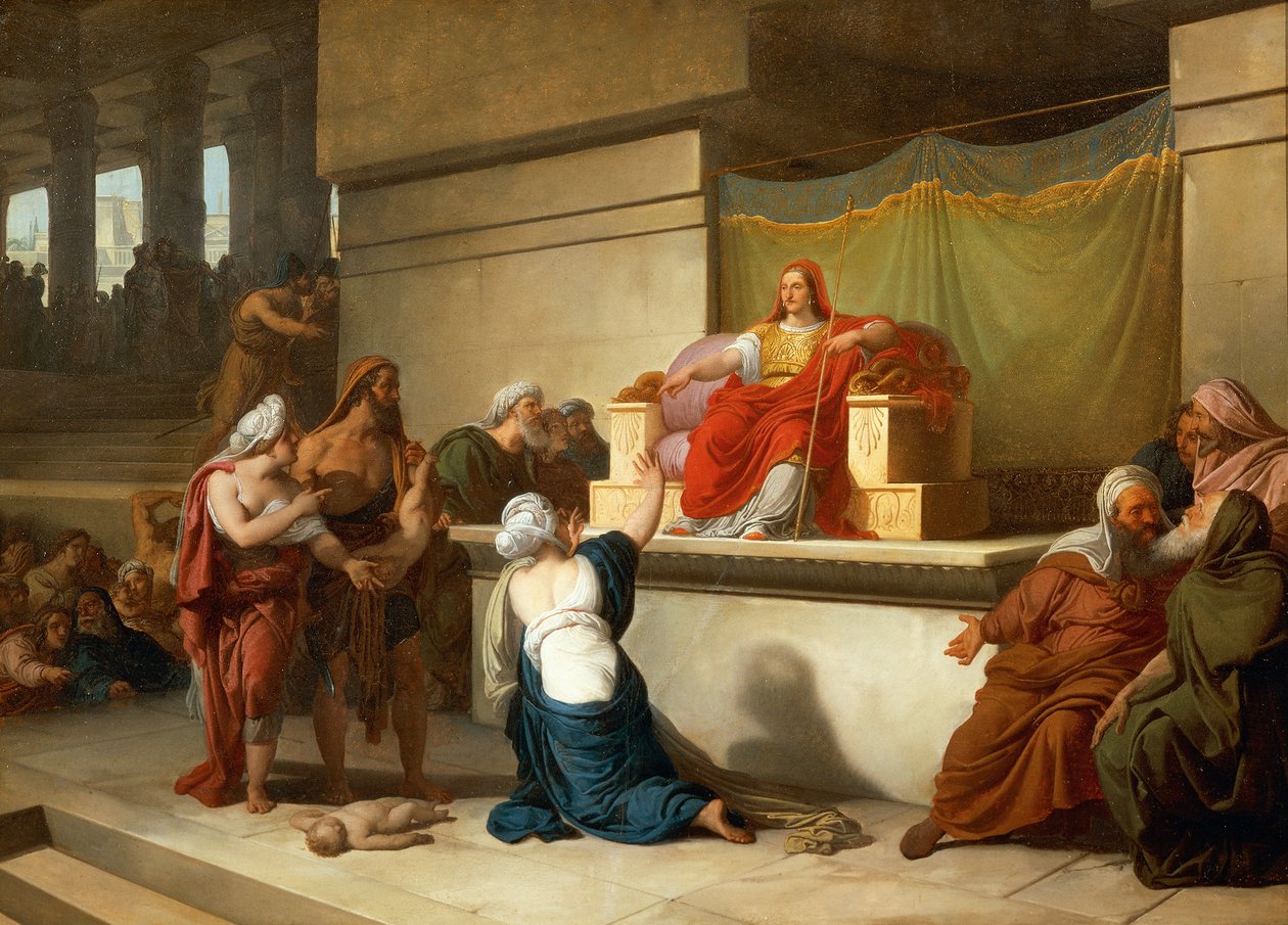 The Judgment of Salomon, av Francesco Hayez (1791-1882), olje, 54,4 x 75 cm, 2. av Francesco Hayez