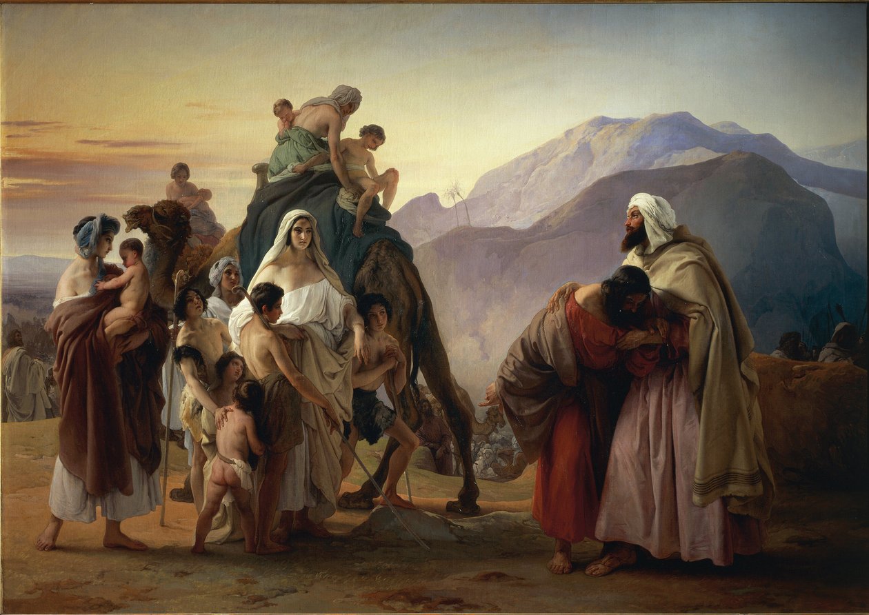Forsoningen mellom Jakob og Esau (olje på lerret av Francesco Hayez