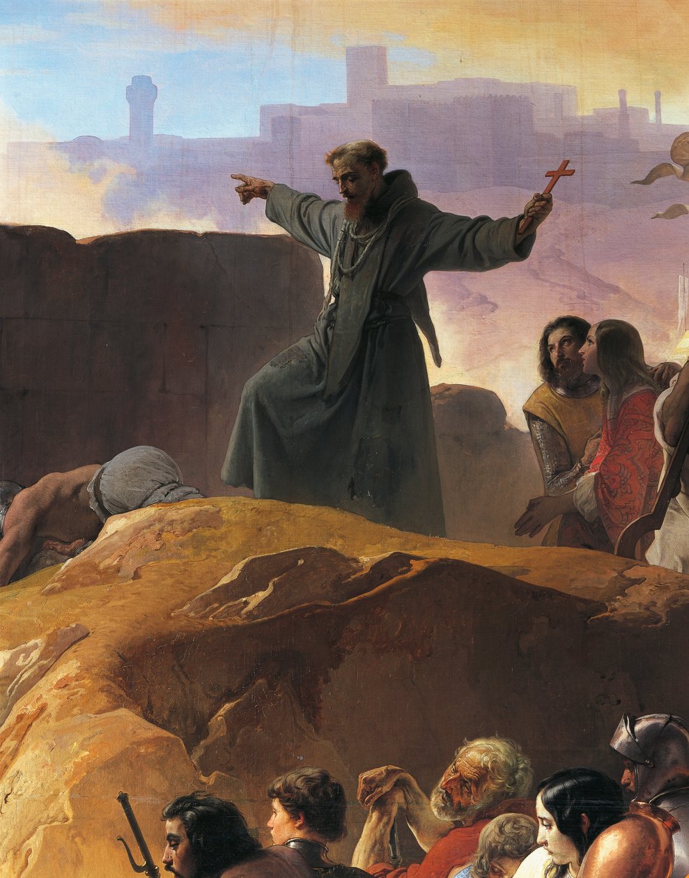 Tørsten led av de første korsfarerne i Jerusalem, av Francesco Hayez, detalj av Francesco Hayez