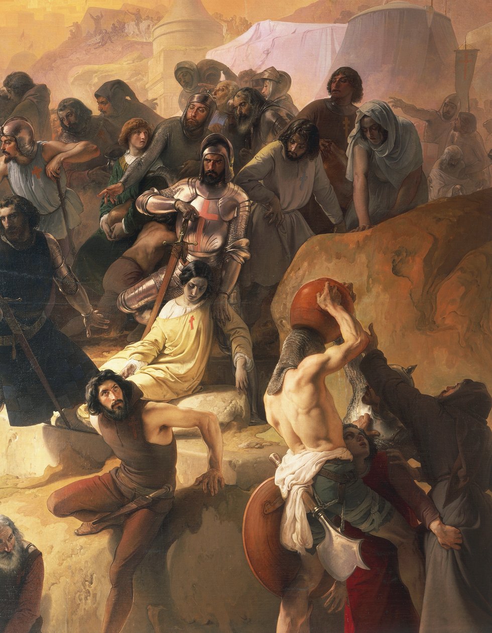 Tørsten led av de første korsfarerne i Jerusalem, av Francesco Hayez, detalj av Francesco Hayez